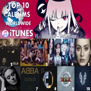 K'sが楽曲参加した「DEAD BEATS / Mori Calliope」が各国でチャートイン。日本とアメリカで総合1位を獲得。